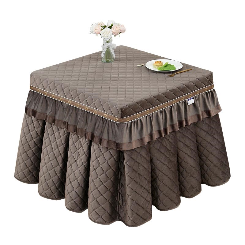 烤火桌罩套正方形加绒加厚烤火炉桌布罩烤火罩被冬季取暖电炉罩套