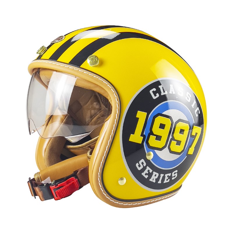 【5折清仓】台湾复古头盔踏板摩托车电动机车3/4半盔男女3C安全帽