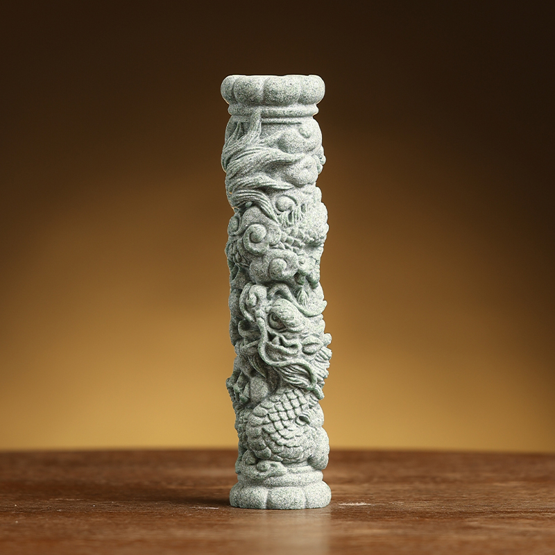 青砂石创意盘龙柱茶宠茶玩功夫茶具摆件家居客厅桌面鱼缸装饰品