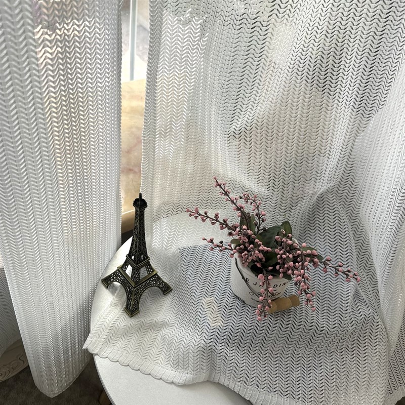 韩式蕾丝少女风白色纱帘成品窗帘小麦穗阳台客厅书房卧室飘窗窗纱