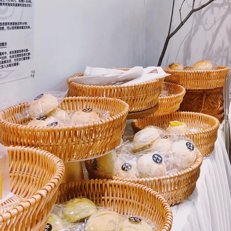 藤编馒头筐柳条纯手工编织篮水果蓝馍筐鸡蛋蓝零食蓝超市陈列道具