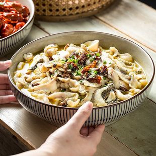 陶瓷汤碗大号家用酸菜鱼碗毛血旺水煮肉片专用碗和面盆加深大容量