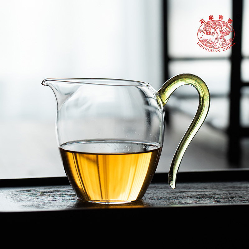龙泉青瓷玻璃加厚公道杯公杯茶漏过滤耐热茶海功夫茶具高端分茶器
