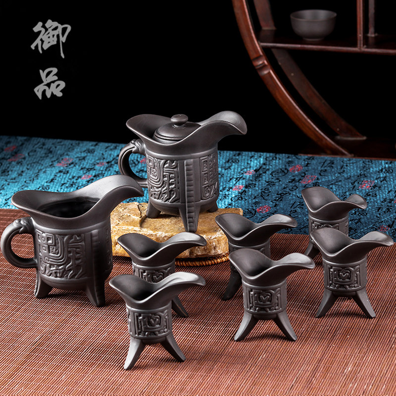 宜兴紫砂功夫茶具套装将军茶壶茶杯茶海复古办公茶具陶瓷家用茶道