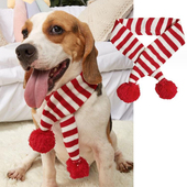 宠物喜庆围巾狗狗耶诞装 饰头饰中小型犬针织节日保暖泰迪边境牧羊