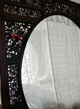 祥云汉宫。新中式明清古典刺猬紫檀架子床四柱床蚊帐床幔纱幔绣花