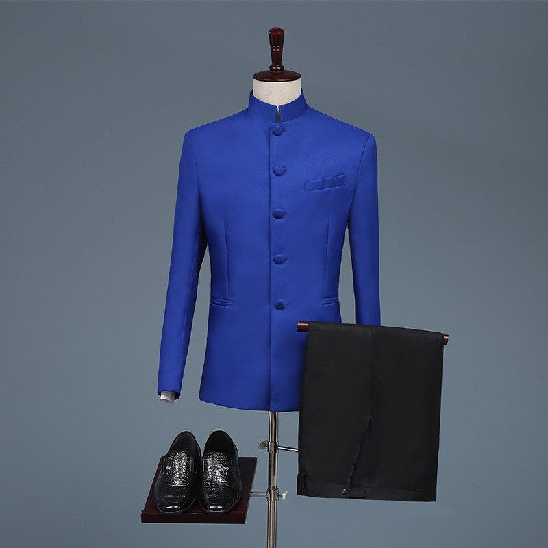 年轻人立领新式男士中山装外套春秋新款婚礼大合唱主持人演出礼服,男装,其他民族服装,淘宝优惠券,粉丝福利购,淘宝优惠卷