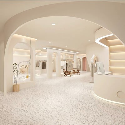 服装店不锈钢拉丝吊架挂衣杆展示架简约女装店橱窗吊顶悬挂陈列架