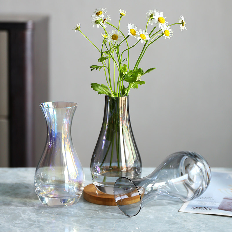 桌面创意水培小花瓶透明简约小口径插花玻璃容器水养小绿植小花瓶