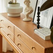 愫木工房门厅樱桃木实木玄关桌储物柜过道餐边柜长条几案几高脚柜