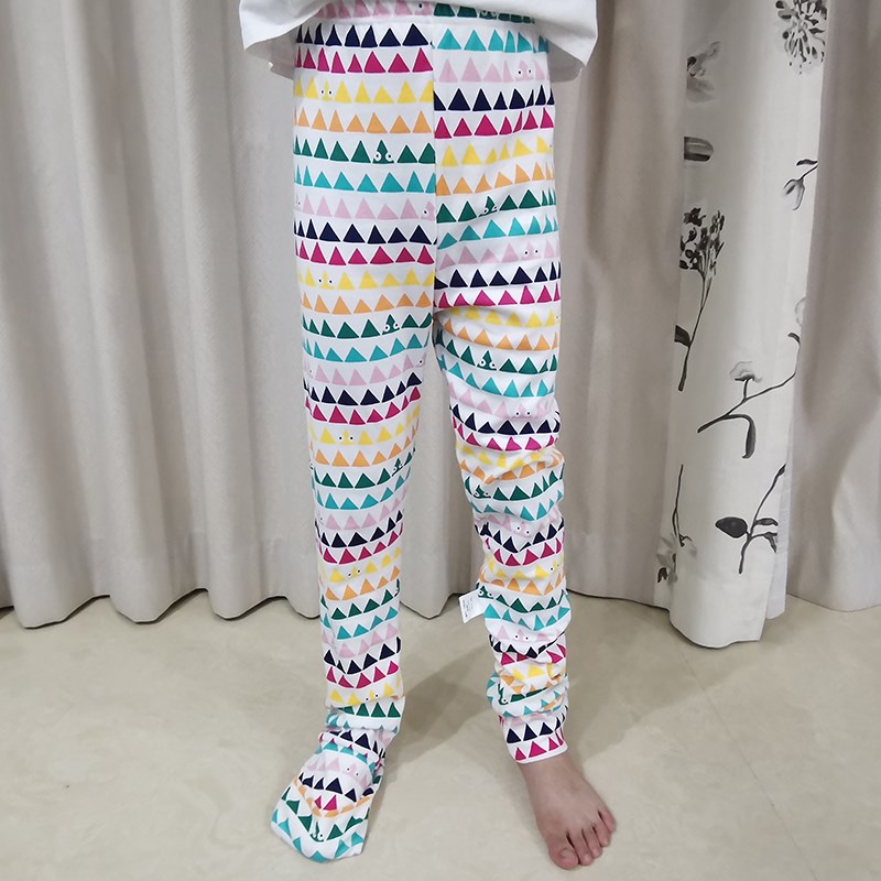 儿童包脚裤春夏纯棉薄款男女宝宝长裤中大童夏连袜空调房防蚊睡裤