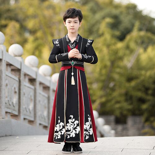 汉服男童唐装儿童古风国学少爷服公子夏季中国风小男孩演出服古装