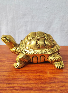 铜乌龟长寿龟大号金龟黄铜精铸老鳖中式摆件祝寿家居办公礼品定制