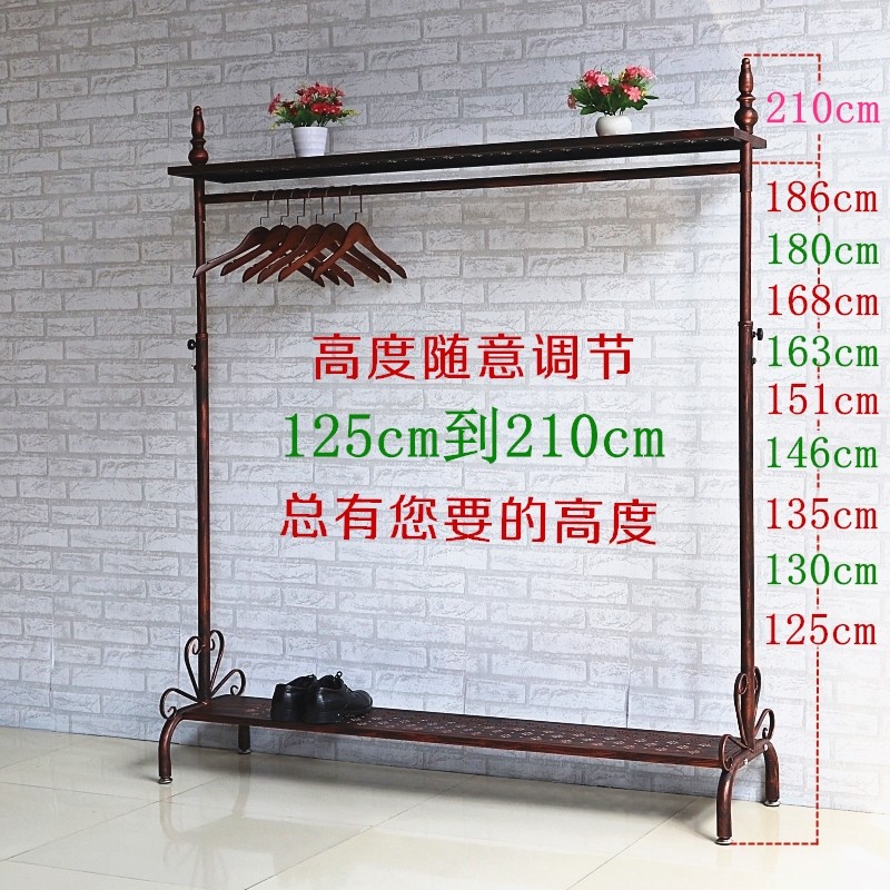 复古铁艺服装店展示架落地挂衣架高度升降伸缩架中岛架货架陈列架
