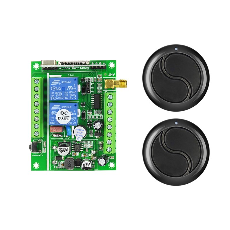 小工控12v-36V通用灯具电机两2路10A水泵控制器推杆正反转遥控