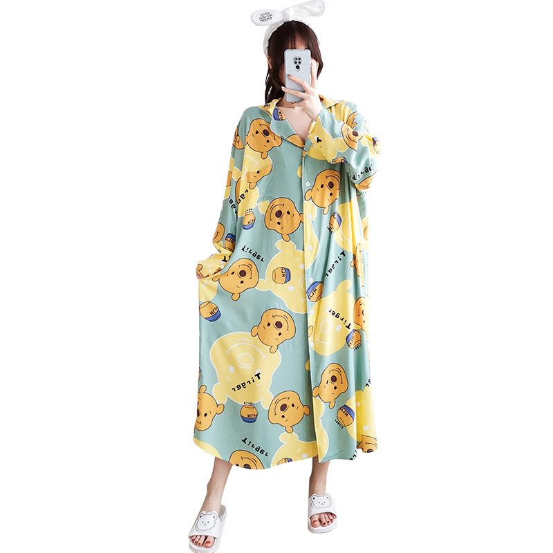 大码睡裙女200斤春秋款棉绸孕妇加肥长裙睡衣胖mm绵绸家居服300斤
