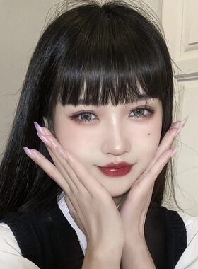 一刀齐漫画刘海假发女网红时尚平刘海自然无痕女孩空气假刘海发片