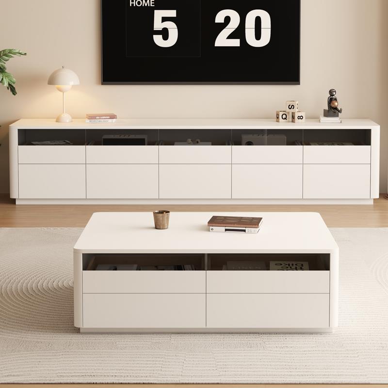2025新款纯实木电视柜茶几组合现代简约客厅家用轻奢落地电视机柜