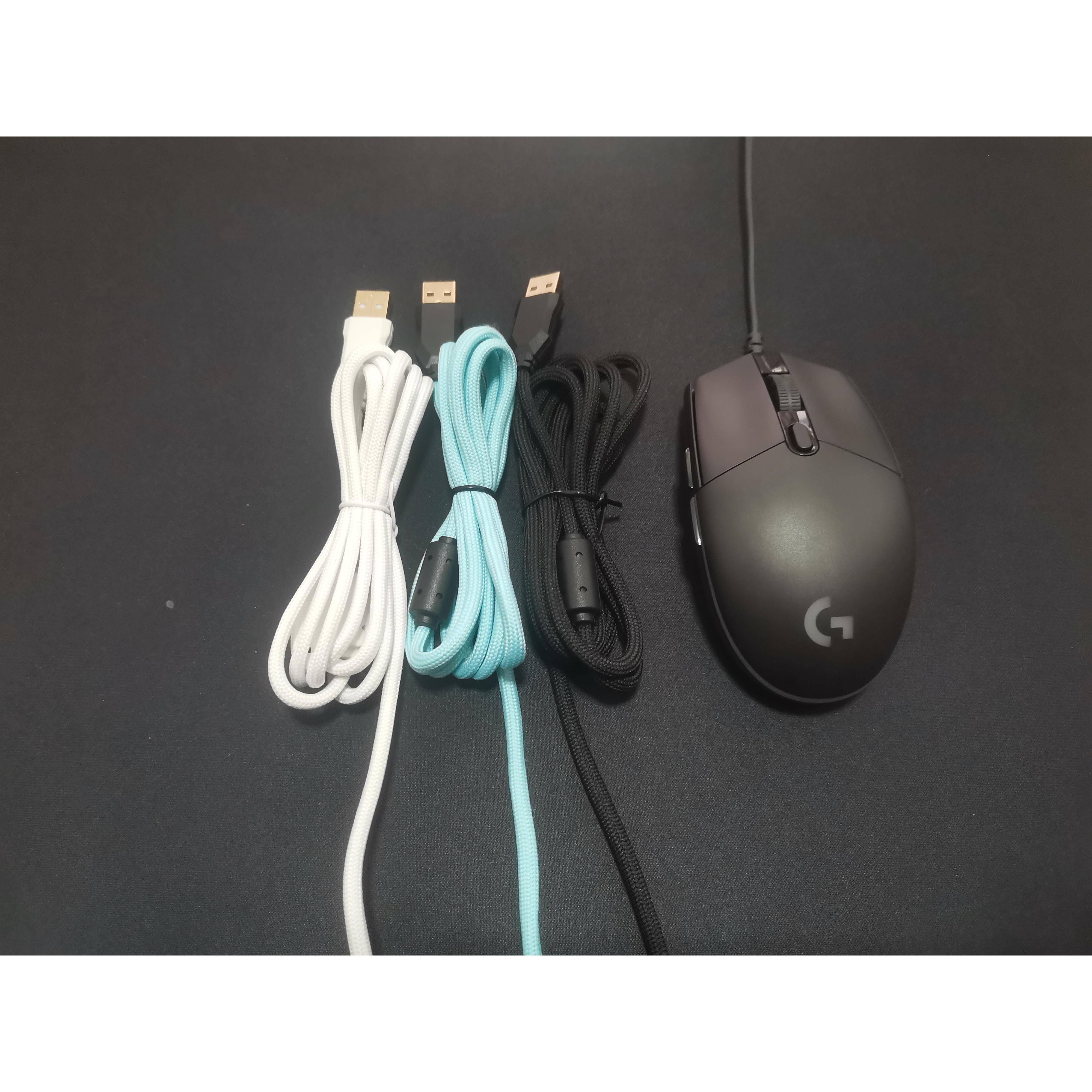 超软伞绳线鼠标线适用罗技G102GPRO G302G303G403有线鼠标鼠标线