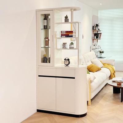 入户正对门法式奶油风玄关柜双面隔断柜小户型进门酒柜鞋柜屏风柜