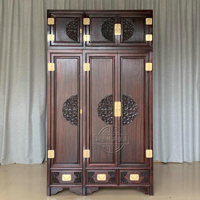 中式全香樟木三门顶箱柜大容量衣柜卧室系统衣橱防潮挂衣立柜储物