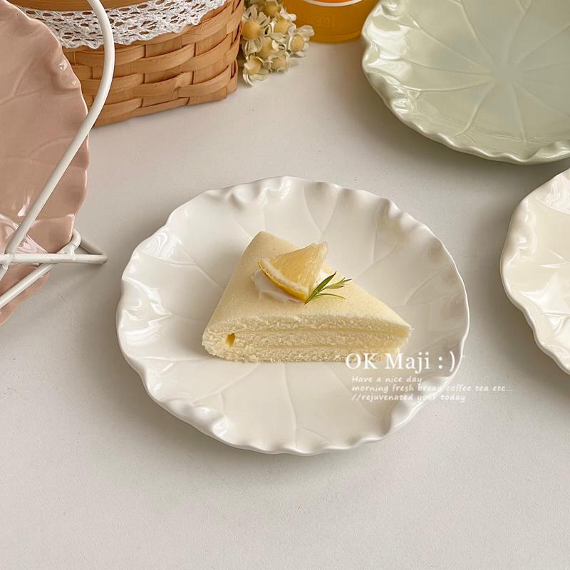 创意餐具6寸小盘子陶瓷碟子高级感点心蛋糕碟白色精致水果甜品盘