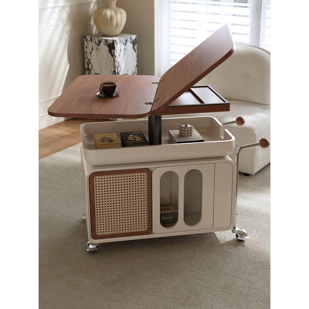 可移动茶几小户型客厅沙发边柜多功能边几折叠升降多功能推车茶桌