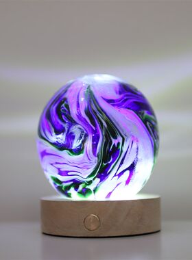 淄博琉璃水晶球土星球宇宙高级感小众高档生日礼品汽车摆件小夜灯