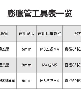 绿色塑料膨胀管6mm6厘8mm8厘自攻螺丝钉胶塞墙塞涨塞胀塞胶粒M6M8