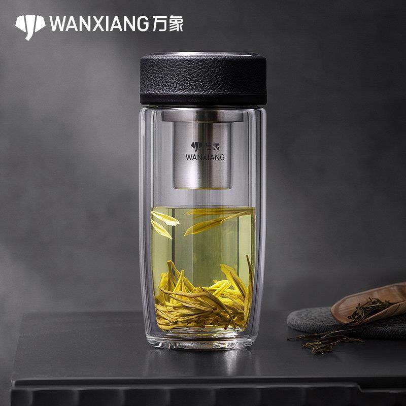 万象双层鹅蛋玻璃杯V17L男士加厚隔热皮纹大肚车载泡茶水杯子V16L,3C数码配件,USB多功能数码宝,淘宝优惠券,粉丝福利购,淘宝优惠卷