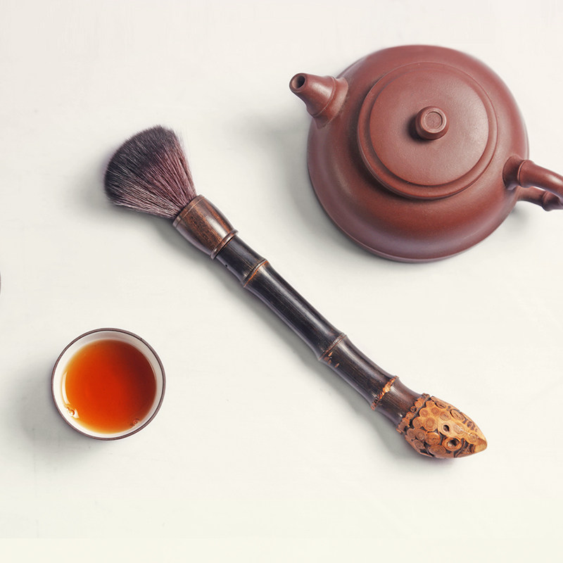 茶刷子扫茶盘茶笔不掉毛 竹制养壶笔 功夫茶具实木笔刷笔洗零配件