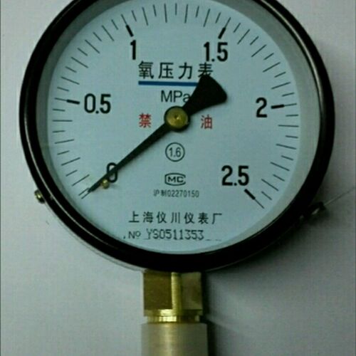 氧气压力表 禁油专用 Yo-100 0-2.5mpa 适用于氧气的计量测试