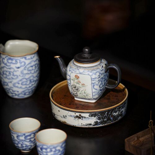 【朴云堂  手绘茶壶】陶瓷手绘青花茶壶泡茶器手工功夫茶具泡茶壶
