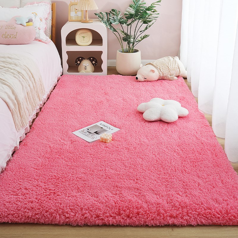 厚实床边毯卧室毛绒绒加厚羊羔绒地毯ins风公主房间床前地垫满铺