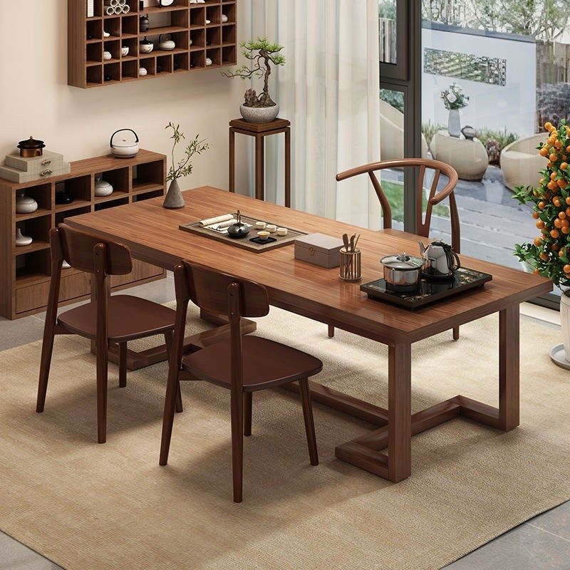 实木茶桌椅家用新大板茶台泡茶桌办公室商谈茶几桌喝茶桌,住宅家具,家用茶台/茶桌,淘宝优惠券,粉丝福利购,淘宝优惠卷