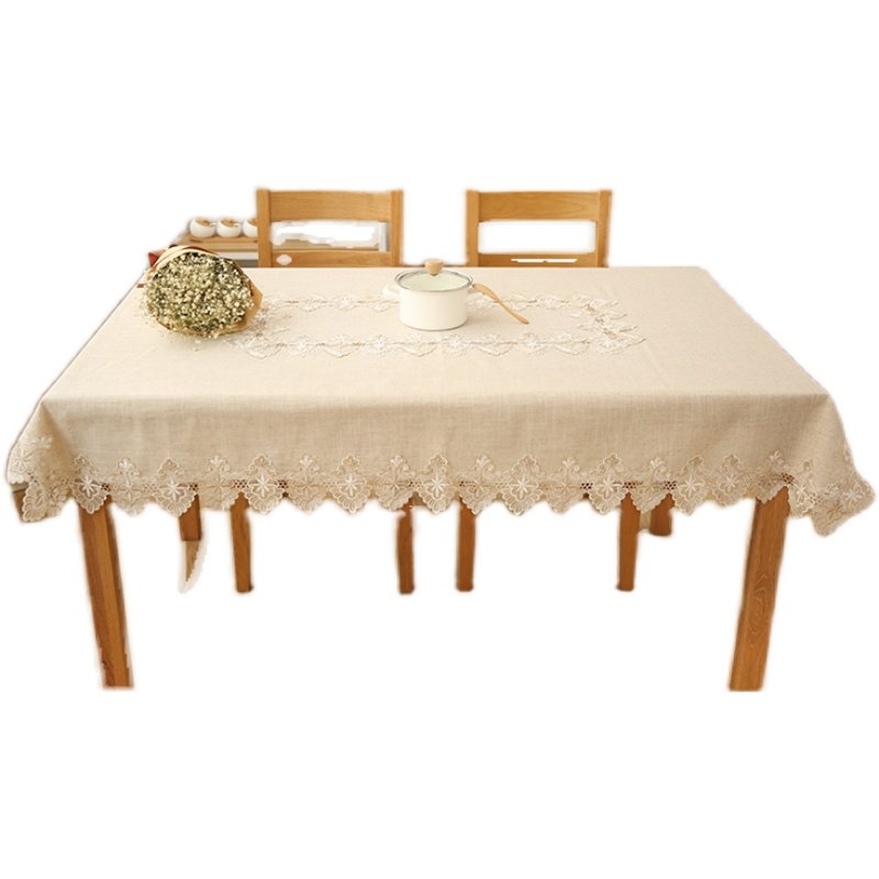 布艺蕾丝餐桌布棉麻纯色长方形台布家用圆形茶几麻将桌布方形盖巾,居家布艺,桌布,淘宝优惠券,粉丝福利购,淘宝优惠卷