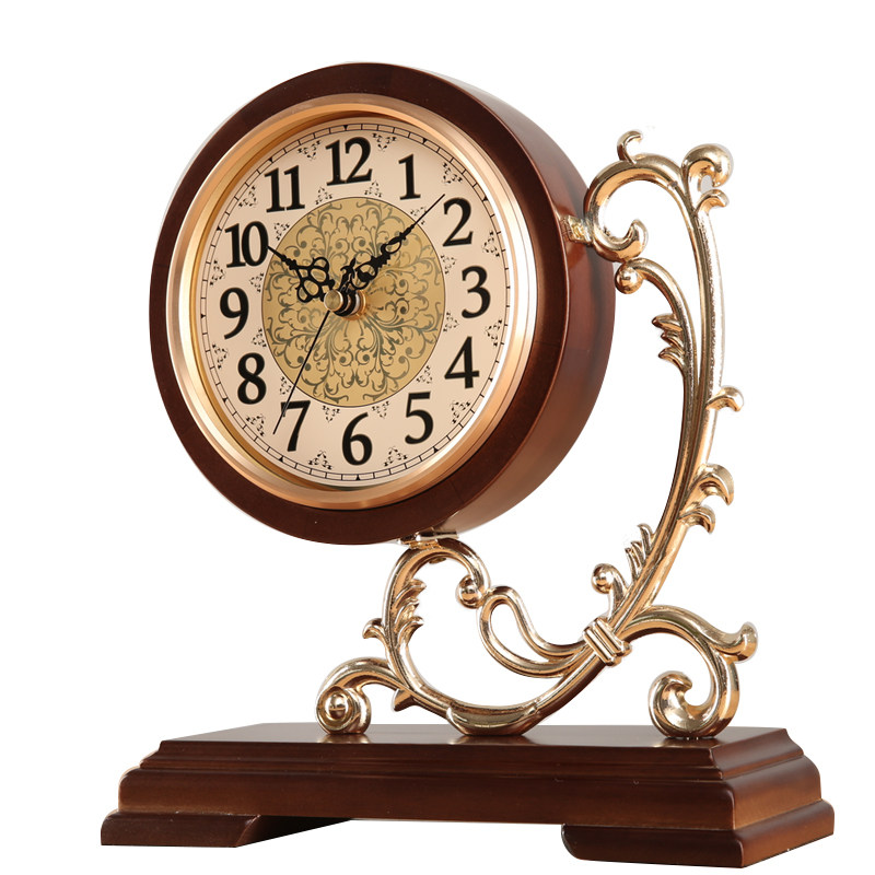 艺森欧式复古实木座钟客厅家用大号静音时钟桌面台式钟表,家居饰品,座钟,淘宝优惠券,粉丝福利购,淘宝优惠卷