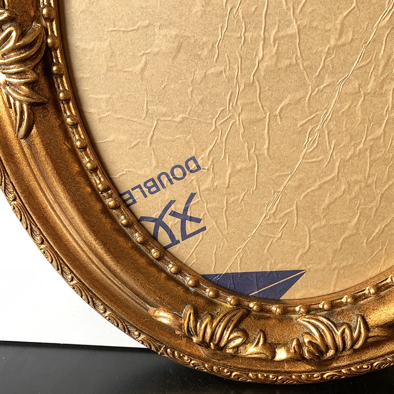 欧式复古圆形画框 椭圆形 相框复古做旧 框宽度7cm厚度.cm