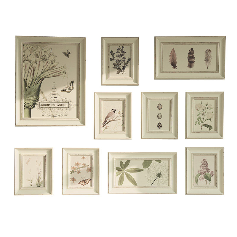 欧式复古卧室客厅白色婚纱照挂墙相框组合小清新 照片墙 相框墙