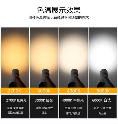 黑色led明装小WWW度调焦变焦聚光灯酒馆吧氛围灯