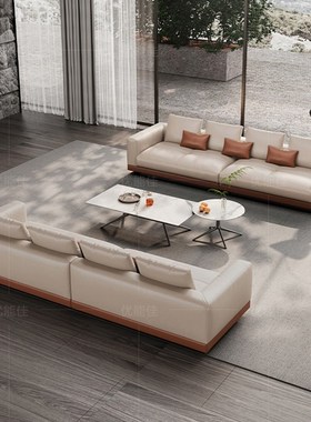 酒店大堂会客区办公实木沙发洽谈接待商务会议室沙发桌椅