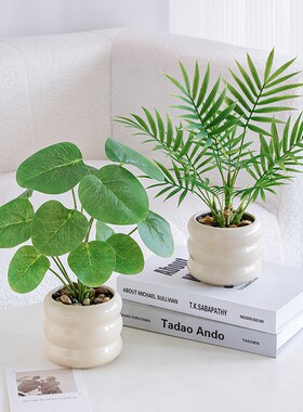 现代仿真绿植假花家居客厅桌面植物摆件餐桌花玄关茶几装饰小盆栽
