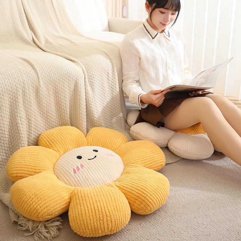 太阳花抱枕卧室沙发女生宿舍卡通护腰靠垫儿童宝宝阅读床边小坐垫