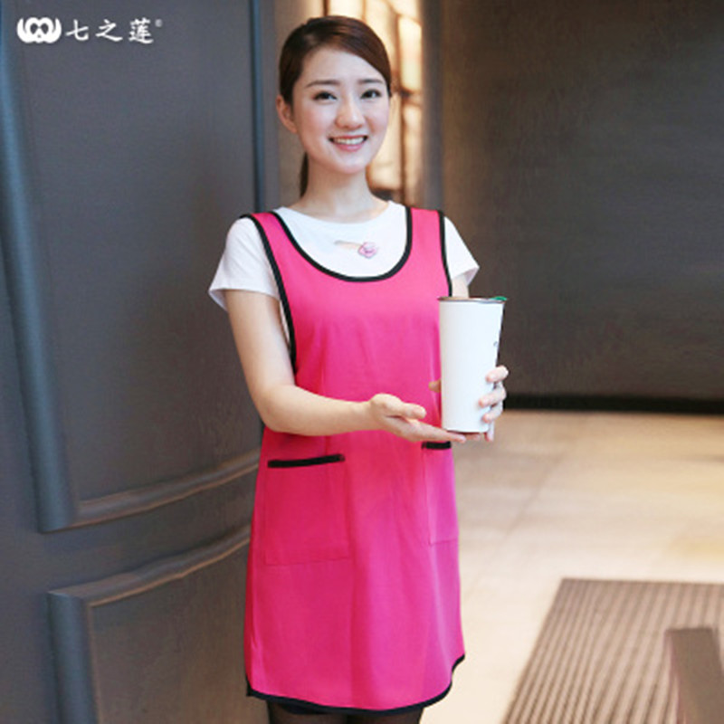 韩版时尚咖啡厅奶茶店工作服围裙家政餐厅服务员后背交叉背带围腰