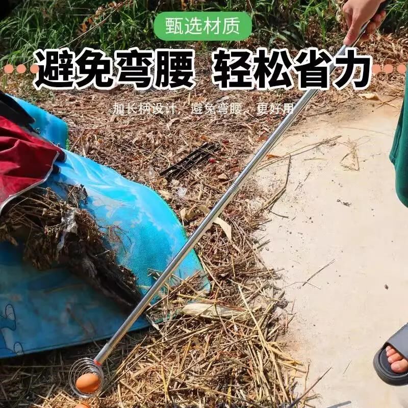 捡蛋神器拾物器不锈钢取物夹长柄夹子垃圾钳铝合金夹子夹鸭蛋鸡蛋