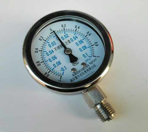 不锈钢压力真空表 -0.1~+0.1mpa -1bar~+1bar YZ-63-BF表面68mm