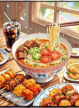 印刷十字绣2025新的客厅线绣美味的早餐自绣小片绣钻石画满钻石5D