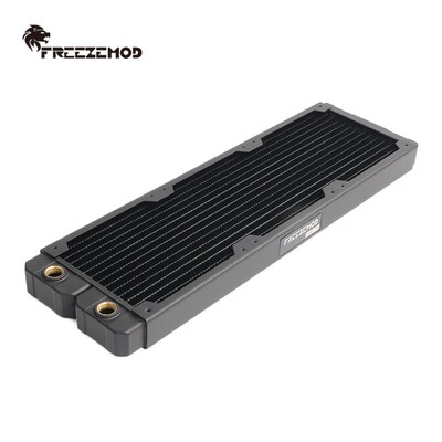 FREEZEMOD电脑水冷铜散热排14扁管TSRP-TW360紫铜翅片12CM风扇位