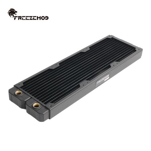FREEZEMOD电脑水冷铜散热排14扁管TSRP-TW360紫铜翅片12CM风扇位
