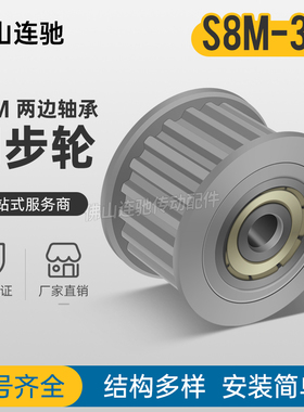 同步带轮S8M32齿两边轴承 涨紧轮 调节导向轮惰轮HTFW32S8M300